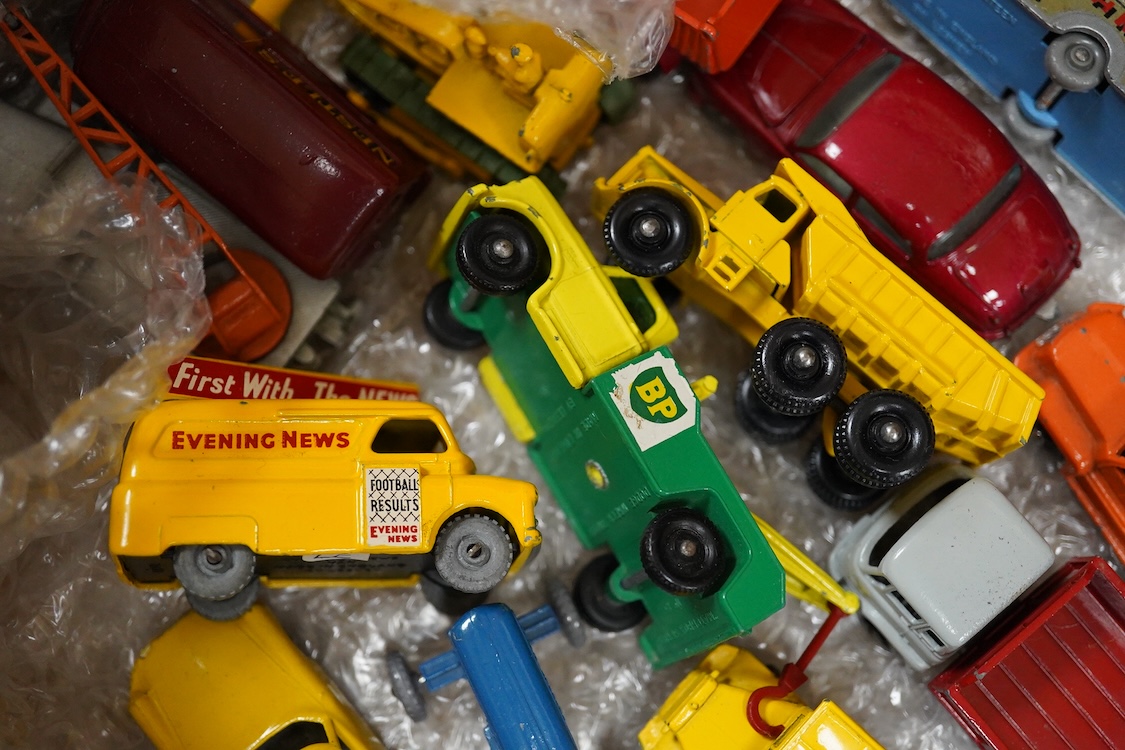 Eighty 1960s/70s Matchbox Series 1-75 regular wheels vehicles including; cars, commercial vehicles, plant vehicles, racing cars, military vehicles, tractors, etc.